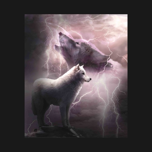 Disover Lightning Wolf Howling At The Moon - Wolf - T-Shirt