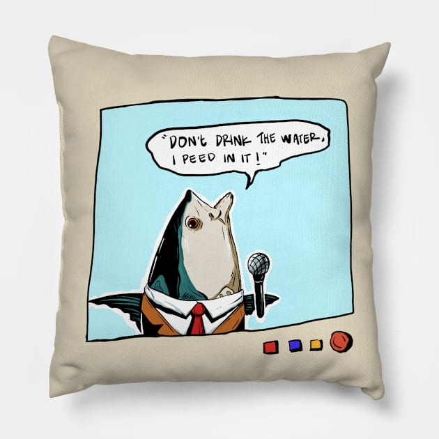 Tuna News Pillow by Ima.Jinasi