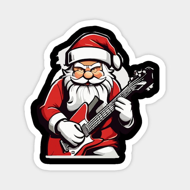 Santa Claus Music Guitar Magnet by Prime Quality Designs