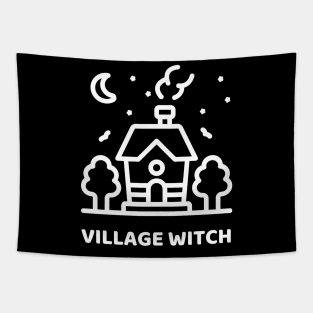 Cute Village Witch Halloween Spooky Season Tapestry