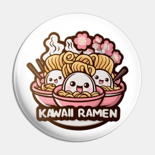 Cute Kawaii ramen noodles bowl Sakura Pin