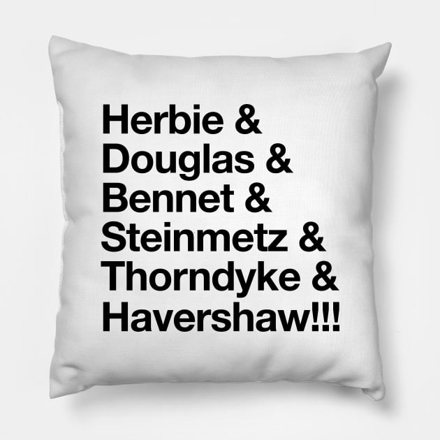 Herbie - Original “&” List (Black on White) Pillow by jepegdesign