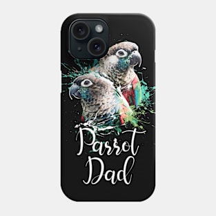 Crimson Bellied Conure Color Splatter Parrot Dad Black Phone Case