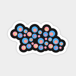 Circles in Blue, Red, and Orange - Watercolor Cutouts Magnet