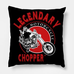 Legendary Motorcycle Chopper, T-shirt for Men, MotorCycle Rider Tee, Biker Dad Gift Pillow