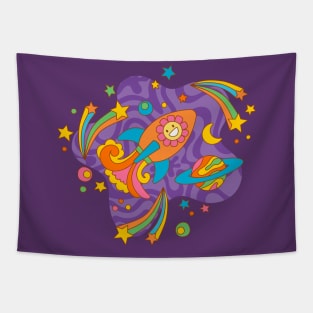 Groovy Cosmic Adventure_Bg Purple Tapestry