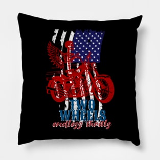 Two wheels endless thrills motorcycle, riders Pillow