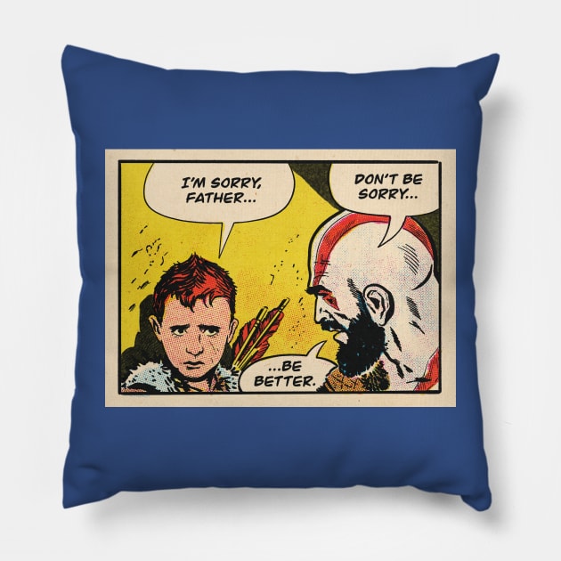 Be Better - God of War fan art comic panel Pillow by MarkScicluna