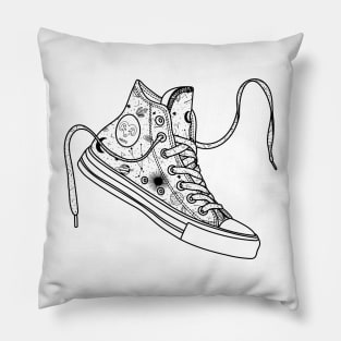 Aries High tops - Black &amp; white Pillow