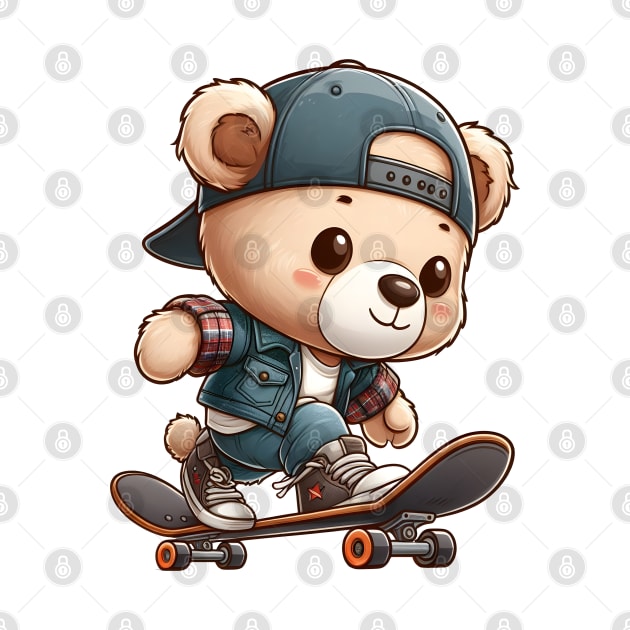 Cute Skater Bear Kawaii by Teddy Club