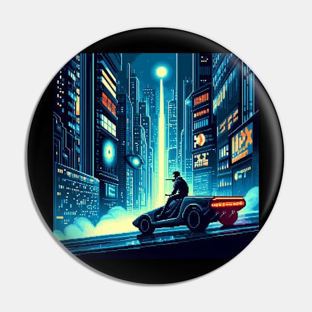 Blade Runner Pixel Art Pin by 2Divided