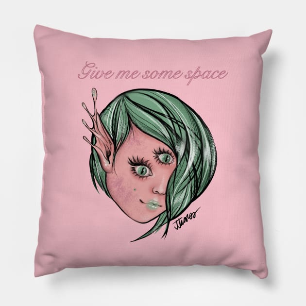 Alien Gurl (give me some space) Pillow by JJacobs