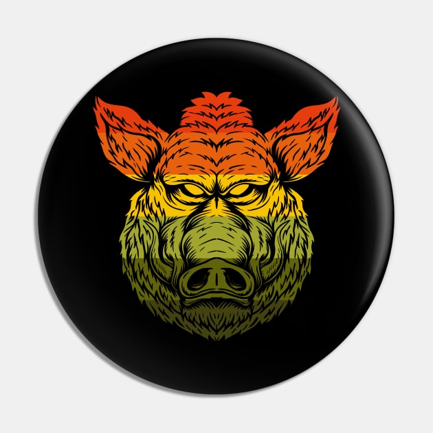 Retro Wild Boar Pin by Dojaja