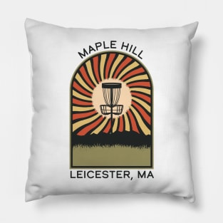 Maple Hill Leicester, MA | Disc Golf Vintage Retro Arch Mountains Pillow