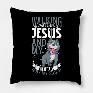 Jesus and dog - Pit Bull Pillow