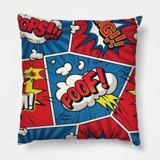 Funny comics pop art face mask Pillow