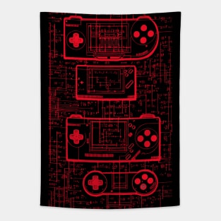 Neon Red handheld Gaming Controller Tapestry