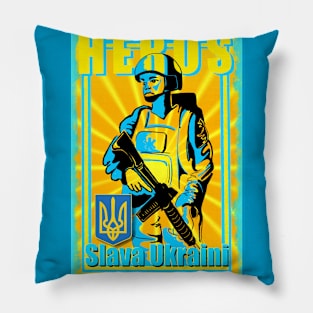 Ukraine propaganda poster Pillow