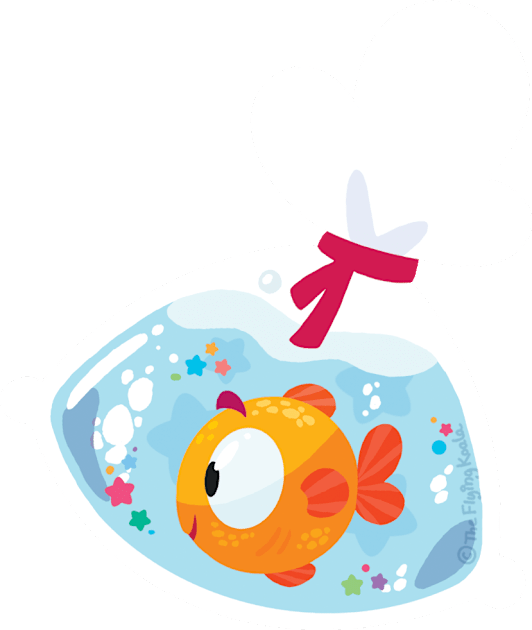 Chip the Fish Kids T-Shirt by ginaromoart