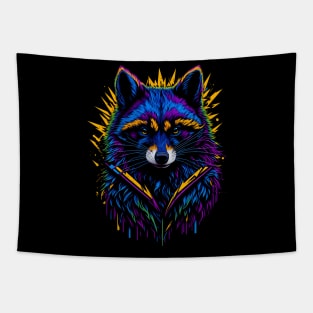 Aura Bandit - Raccoon in Radiant Explosion Tapestry