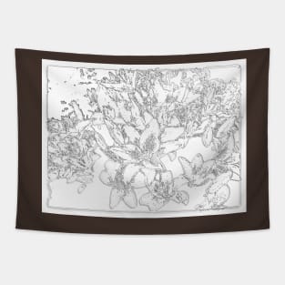 Large Bunch of Flowers - pencil sketch Tapestry