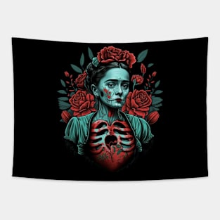 Frida Khalo Skeleton Tapestry