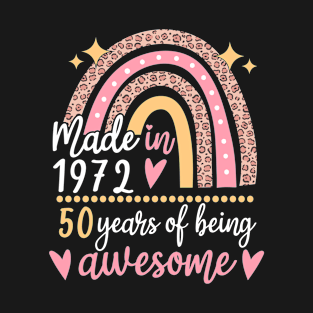 Made In 1972 Rainbow 50 Year Old 50th Birthday Gift T-Shirt