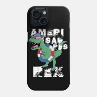 4th of July Amerisaurus Rex Dinosaur Firework American Flag Patriotic T Rex Funny Phone Case