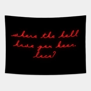 Neon Red Bella Where Have You Been Loca Tapestry