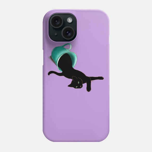 Cat Coffee Phone Case by ruthimagination