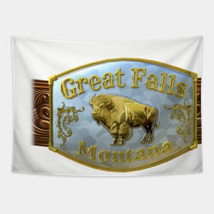 Great Falls, Montana Western/Cowboy Belt Buckle Tapestry