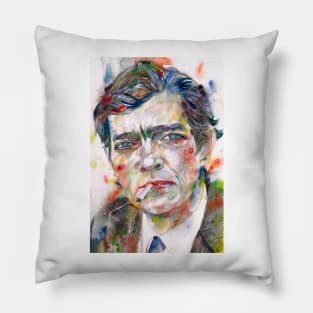 JULIO CORTAZAR watercolor portrait .1 Pillow