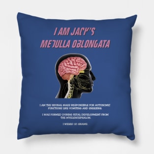 I Am Jack's Medulla Oblongata (White Text) Pillow