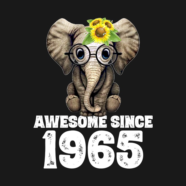 Awesome since 1965 55 Years Old Bday Gift 55th Birthday by DoorTees