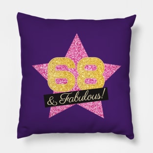 68th Birthday Gifts Women Fabulous - Pink Gold Pillow