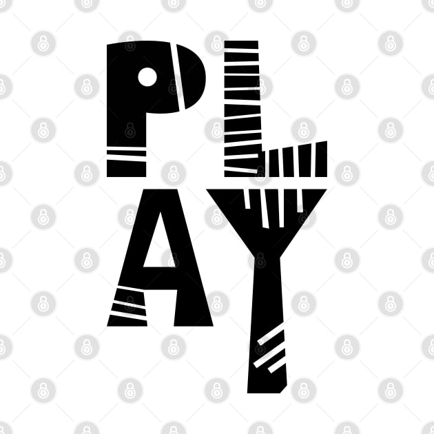 play  logo where parts of the letters is removed by GreenZebraArt