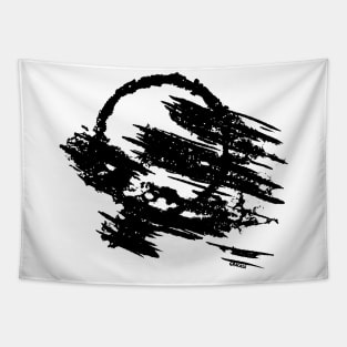 Abstract Ink Smear (Black Version) Tapestry