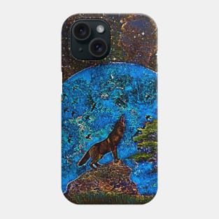 Wolf howling at the moon Phone Case