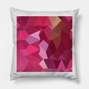 Brilliant Rose Pink Abstract Low Polygon Background Pillow