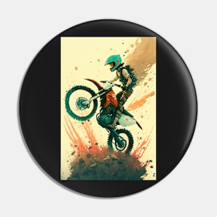 Dirt Bike Anime Style Pin