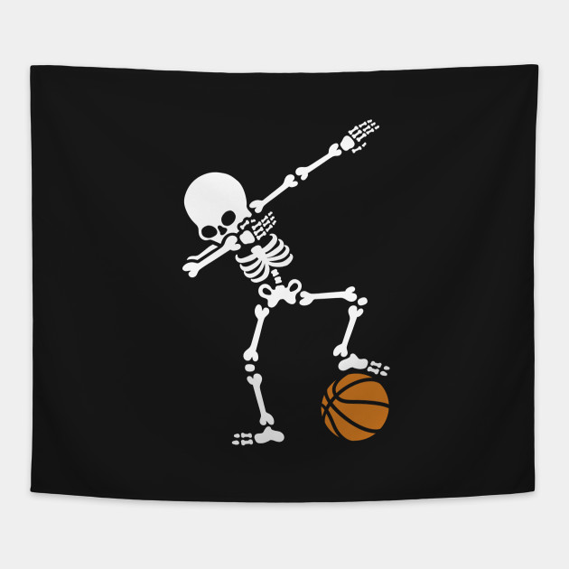 Dab dabbing skeleton football basketball - Basketball - Tapestry ...