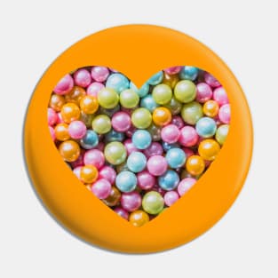 Candy Pastel Sprinkle Pearls Photograph Heart Pin