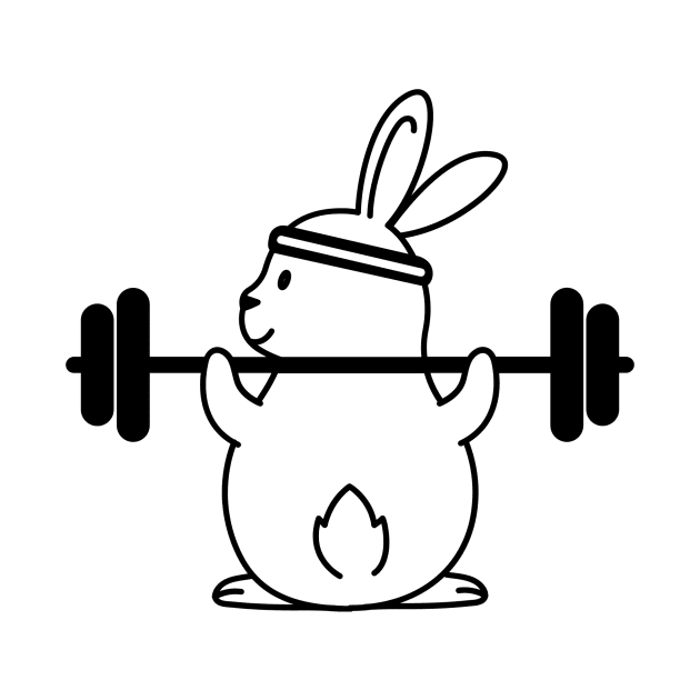 Bunny Gym Simple T-Shirt by ClassicAndChic