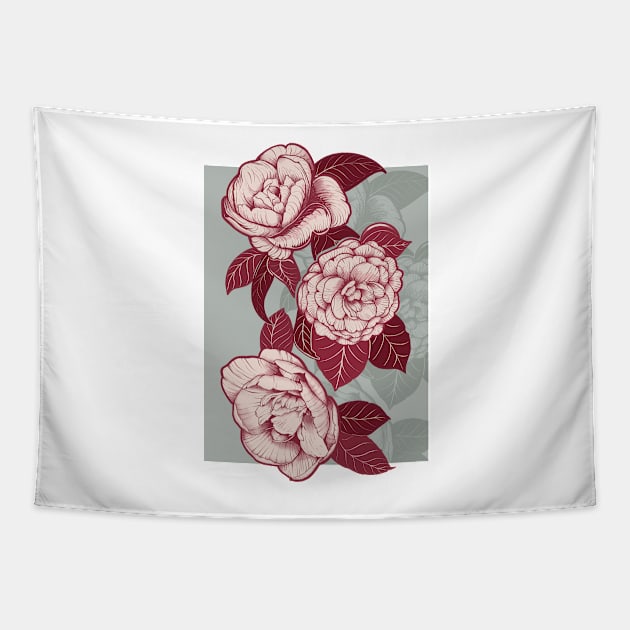 Peonies in colors Tapestry by romulofq