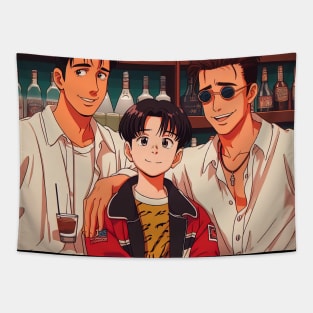 Friends in anime style - 4/4 designs Tapestry