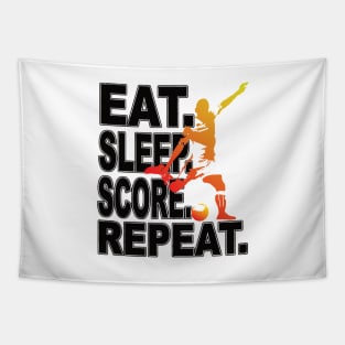 Eat Sleep Score Repeat Football Soccer Fan Tapestry