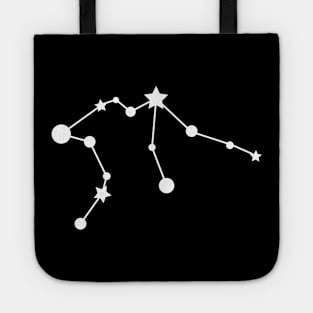 Aquarius Zodiac Constellation in White Tote