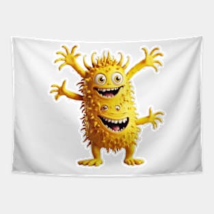 Yellow funny monster Tapestry