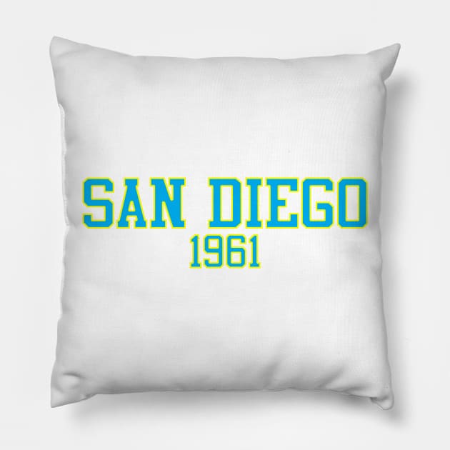 San Diego 1961 Pillow by GloopTrekker