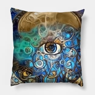 Crystal ball with all seeing eye Pillow